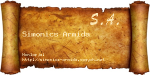 Simonics Armida névjegykártya